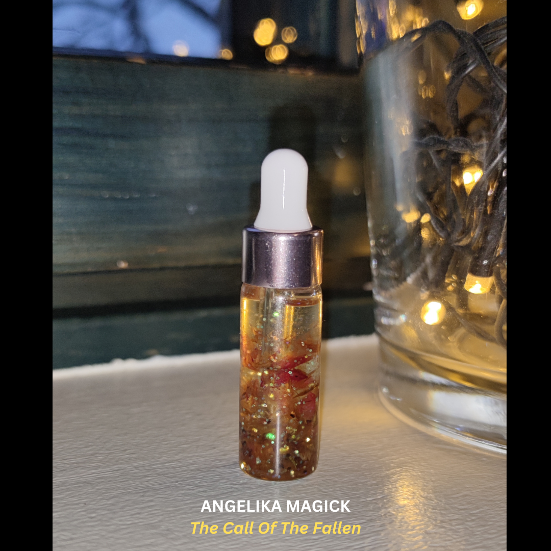 Yksi 5 ml pullo - Kiss Aeternus - Käsintehty rituaalimaginen öljy - Intentioöljy - Loitsuöljy - Henkilahjaöljy - Angelika Magick