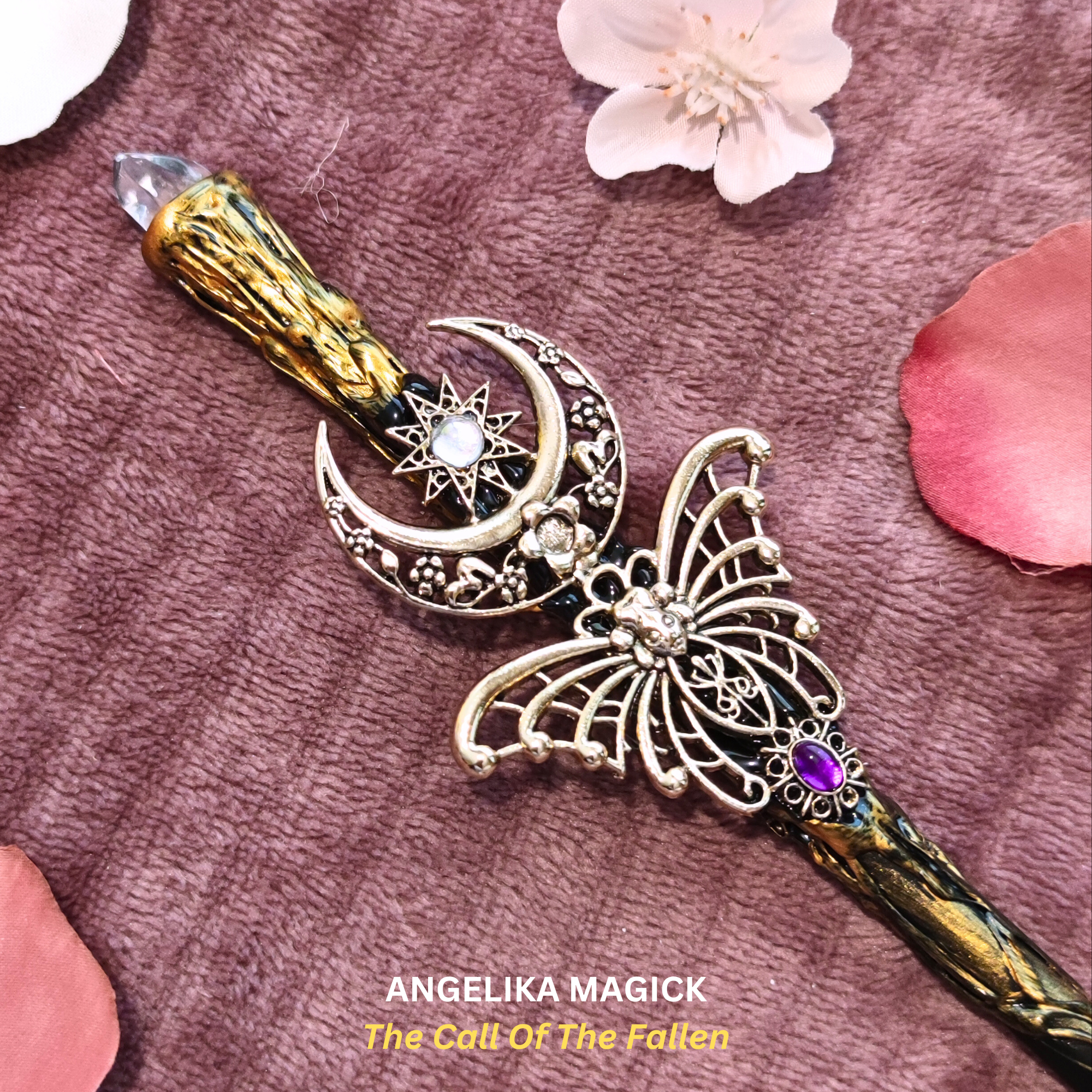 OOAK Magical Faery Wand - Beltane 2025 Energies -  Hundreds of Faery Spells - with FREE 5ml Bottle of Endless Eden Ritual Oil