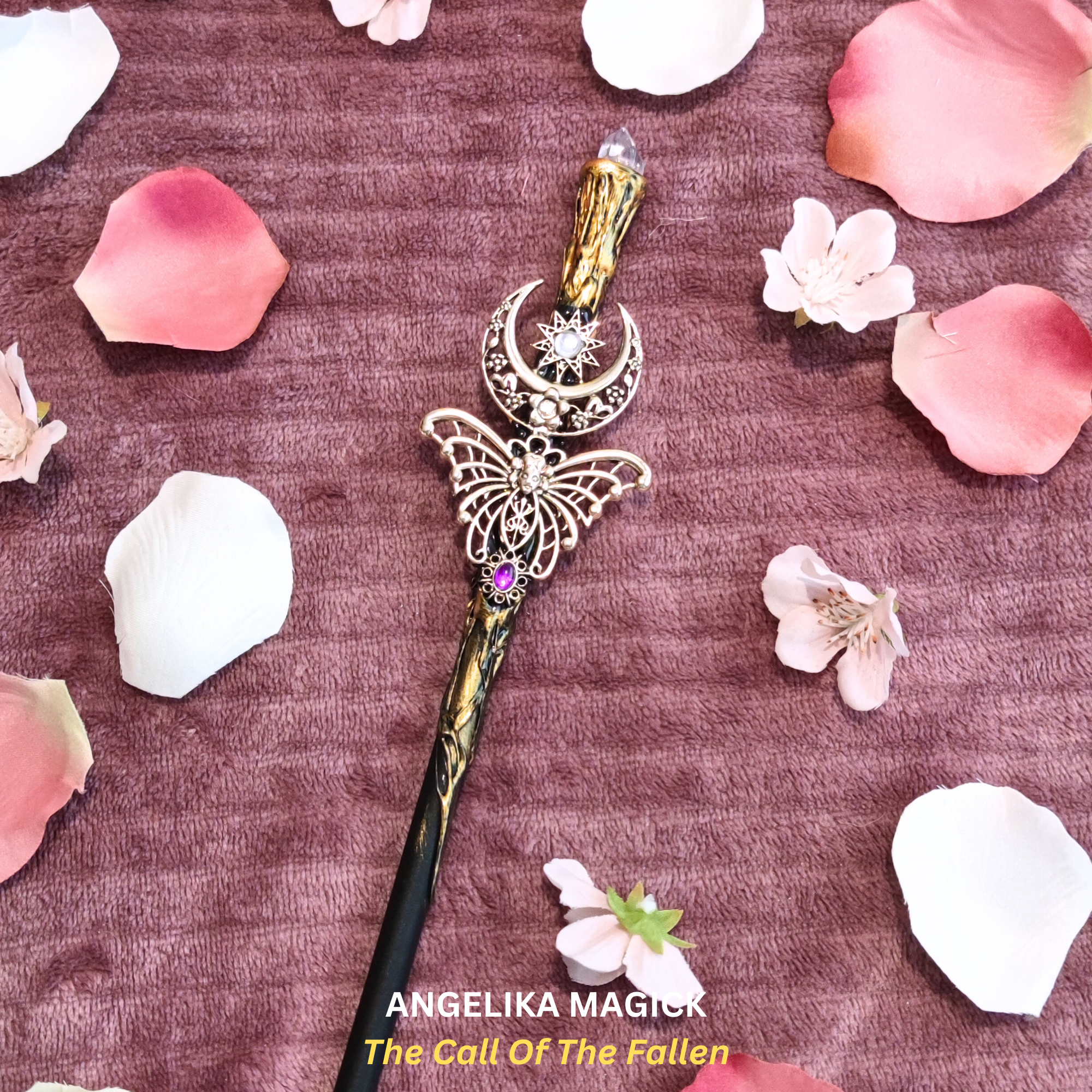 OOAK Magical Faery Wand - Beltane 2025 Energies -  Hundreds of Faery Spells - with FREE 5ml Bottle of Endless Eden Ritual Oil