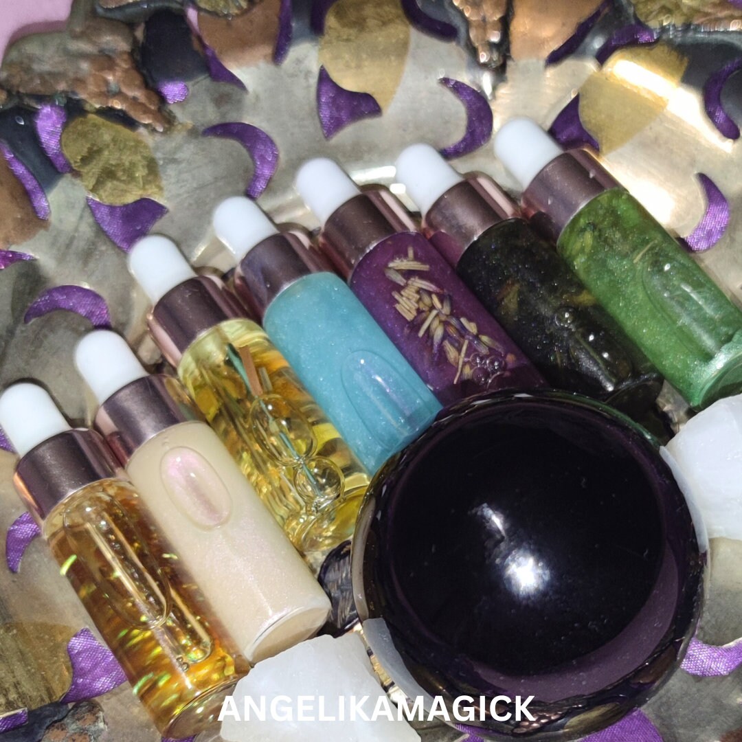 6x5ml Bottles Handcrafted Ritual Magical Oils - Energized Oils - Intention Oils - Spirit Offering Oils - by Angelika Magick